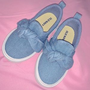 Toddler Denim + Bow Slip Ons